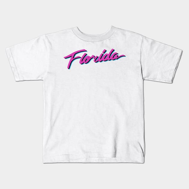 Florida Vice Pink Kids T-Shirt by Fish & Cats Shop